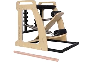 JHBYBMG Pilates Chair, Pilates Chair for Home Workouts, Sturdy Metal Frame, Pilates Stability Chair, Yoga Fitness Trainer, Pilates Reformer Machine (Black)