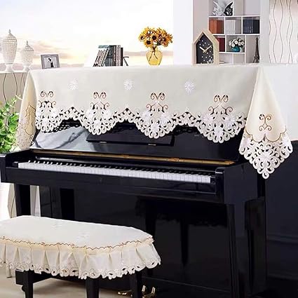 Amazon トップカバー ピアノカバー アップライト 電子ピアノ デイジー柄 刺繡 保護カバー 防塵カバー 北欧 おしゃれ 可愛い ピアノ用 厚手 柔軟 豊満な風合い肌触り 豪華 上品 高級 人気 シンプル 洗濯可能 Ykfn 楽器 音響機器 楽器