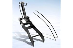 WERHOO New Single Hole Hydraulic Thumb Clip for HT-10C HT-10CS HT-10CZ HT-10D HT-10G MS20k and New Excavator up to 3 Tons,Chinese Mini Excavators,Single Hole Hydraulic Thumb Attachment with 2 Hydraulic Hoses