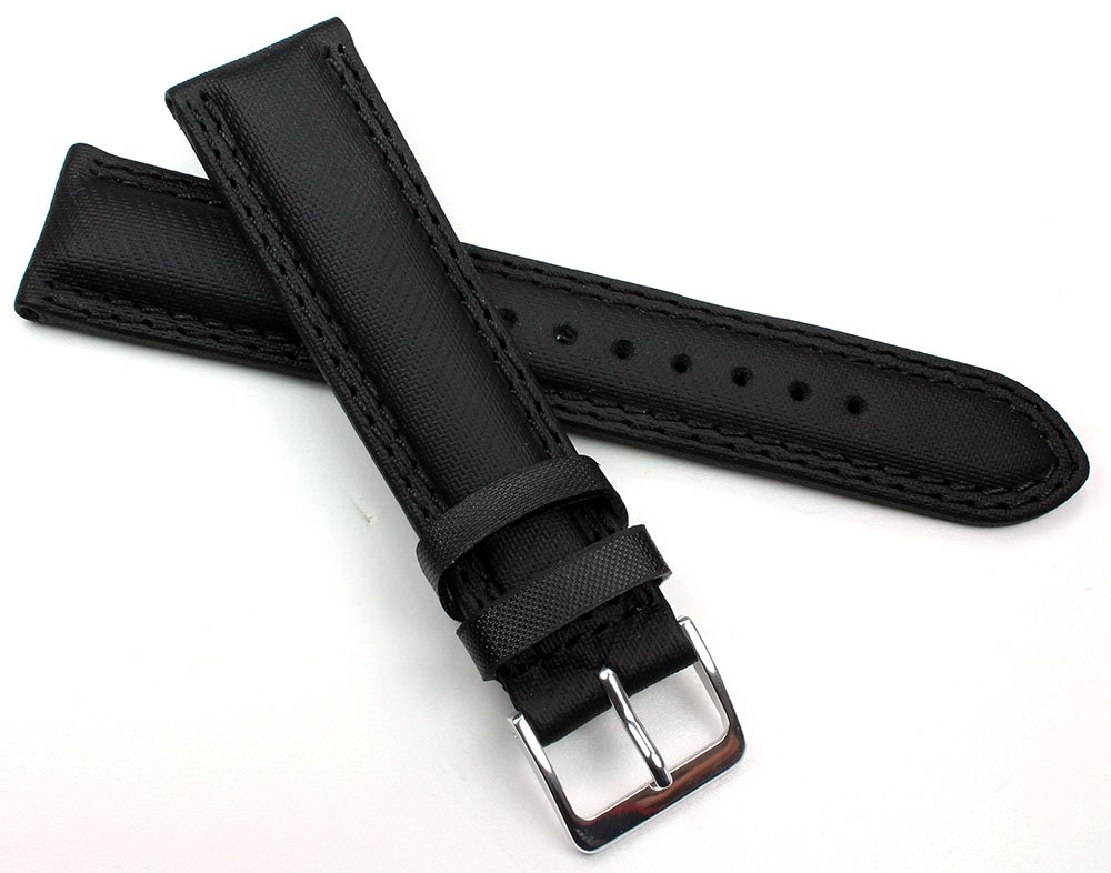 20 mm Black Leather Watch Strap Band Hang Macht Made in Germany