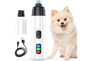 COBALT FELINE Silent Dog Nail Grinder, 2025 Upgraded Silent Pet Nail Grinder for Dogs Nail Trimmers, 35 dB Silent Rechargeable USB Charging Electric Pet Nail Grinder Nail File for Large Medium Small Dogs (White)