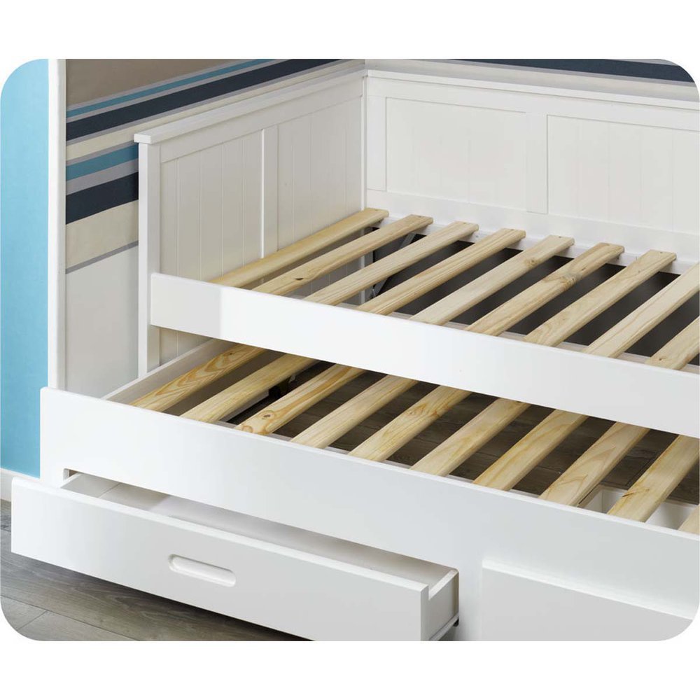 Del Paquete extensible cama Swam Blanco 90 x 200 cm con 2 ...