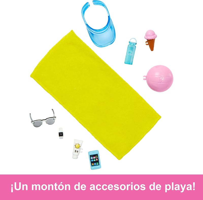 Barbie Ken Day at the Beach Toy Feito de plásticos reciclados, modelos variados, +3 anos (Mattel HPL74)