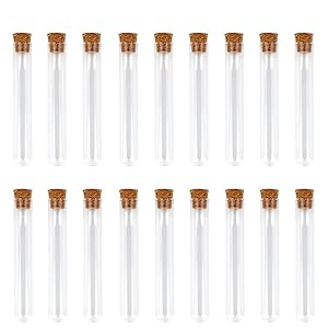 DEPEPE 30pcs 13ml Small Clear Glass Test Tubes with Cork Stoppers, 15×100mm