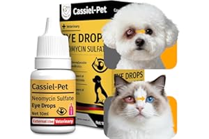Cassiel pet Eye Drops for Eye Infection Treatment, Soothe Infection Allergy, Relieve Dry Eyes & Red Eye，Eye Cleaner and Tear Stain Remover for Dogs and Cats | 10 ml 0.33 FL OZ (1 Bottle)
