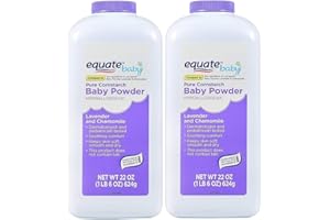 EQUATE Pure Cornstarch Baby Powder with Lavender and Chamomile (2 Pack)