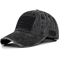 Washed American Flag Baseball Cap Retro Adjustable Sun Dad