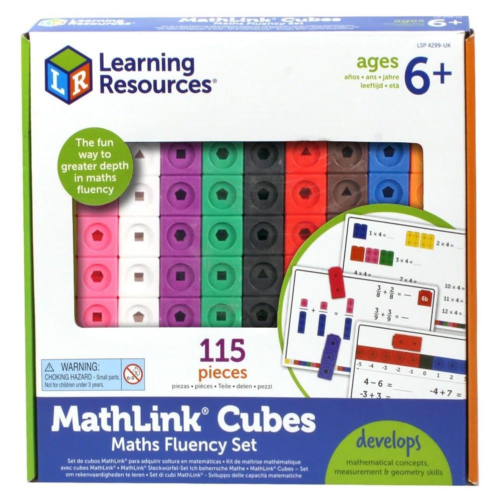 Learning Resources LSP4299-UK Maths Fluency Set-MathLink Cubes