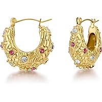 Aretes De Argolla Abierta Chapados En Oro Para Mujer | Meses Sin Interés