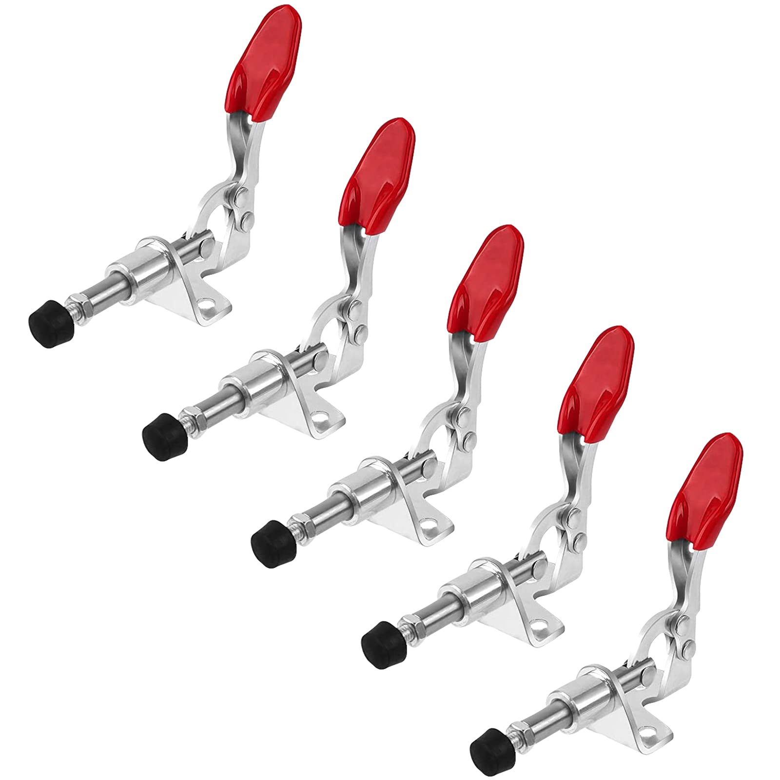 DMZK 5pcs Quick Release Toggle Lever Tensioner 301AM, Metal Tension Lock Set, Push Pull Toggle Clamp, 45kg/99lbs, Red