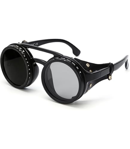 Cybergoth Silver Spike Goggles Sunglasses Steampunk Gothic Aviator