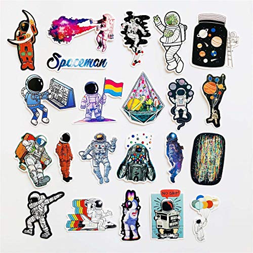 50pcs Spaceman Stickers Outer Space Waterproof Laptop Astronaut Stickers Car Bicycle Suitcase Computer Water Bottle Mobile Phone Stickers Water Resistant Decals (Astronaut) - Thumbnail 6