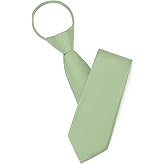 Puistr Pre Tied Adjustable Zipper Ties for Men 3.15" Womens Solid Color Necktie Business and Wedding with Gift Box