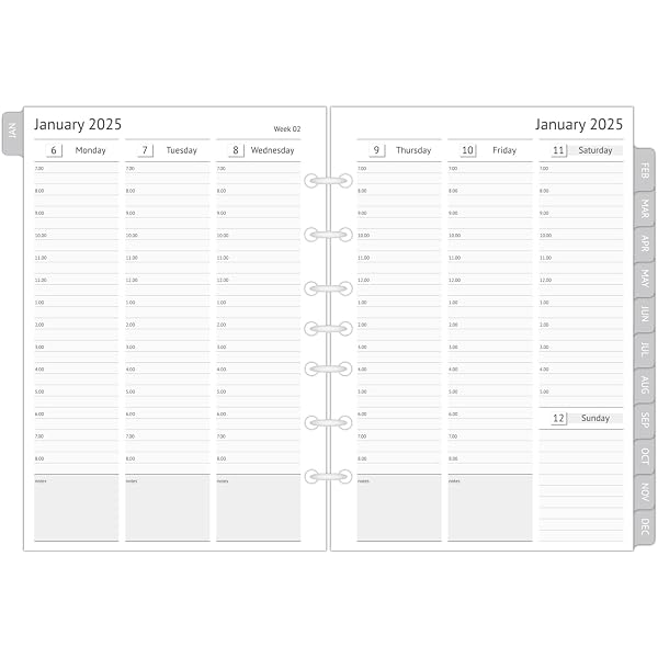 amazon-com-undated-planner-refills-5-5-x8-5-for-3-ring-mini-binders-weekly-pages-with-monthly-tabs-7-hole-punches-half-letter-size-office-products