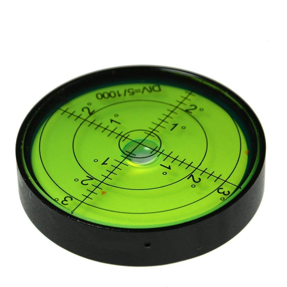 umei High Precision Horizontal Bubble Aluminium Case Bullseye Spirit Bubble Surface Level Round Inclinometers for Surveying Instruments and Tribrachs, 60mm,Accuracy 15'/2