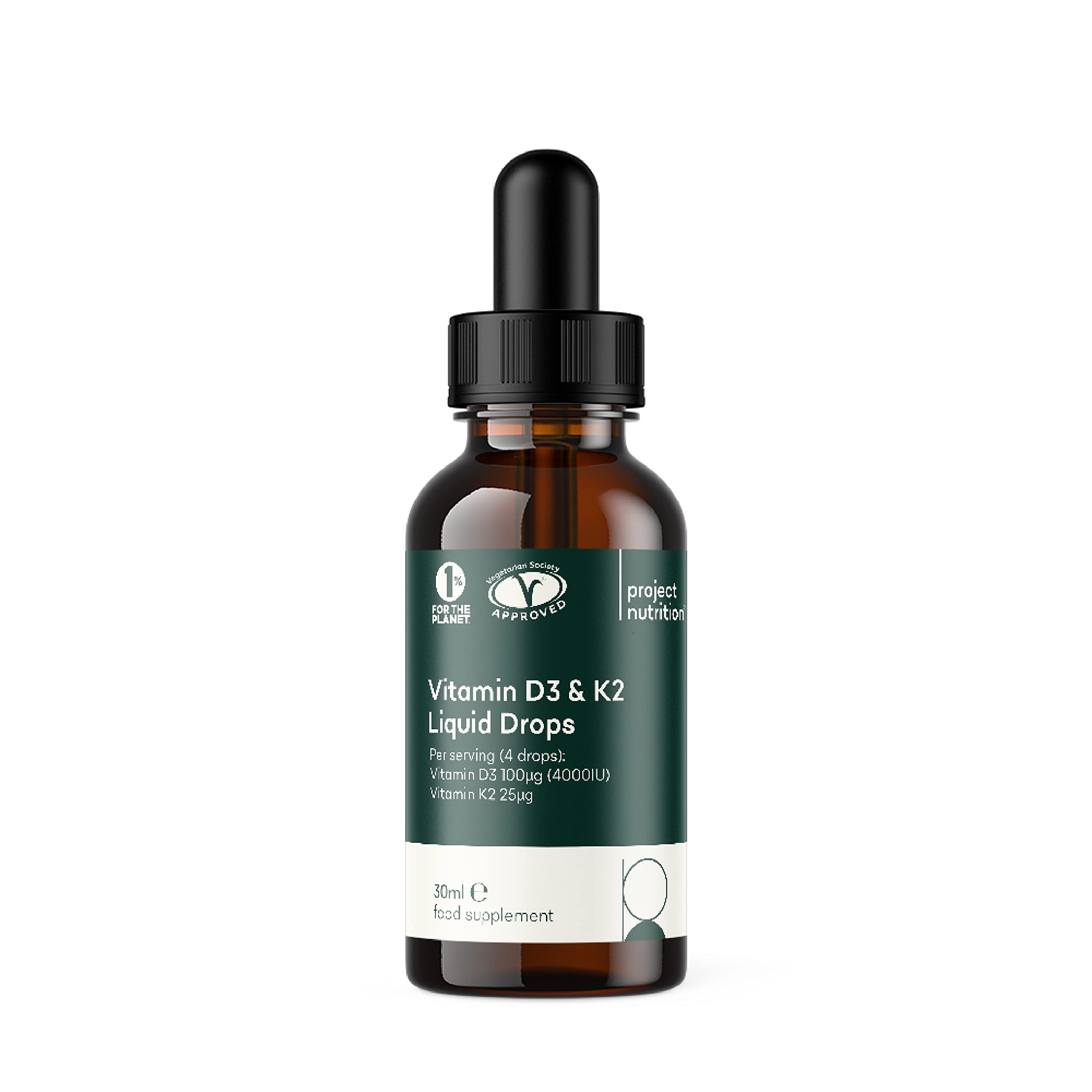 Vitamin D3 K2 Drops 4000IU - 30ml Bottle