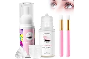 Buqikma Lash Shampoo Concentrate Kit - 60ML Eyelash Shampoo with 60ML Lash Cleanser Concentrate and Brushes, Lash Cleaning Kit DIY Shampoo for Salon Home Use (About 12 Bottles 60ML Lash Shampoo)