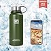 Stainless Steel Vacuum Insulated Water Bottle, Cold for 24 Hours Hot for 12 Hours, 21 OZ - 50 OZ Double Wall Thermos Flask, Travel Sports Leak Proof Drinking Bottle with Metal Strainer, BPA Free