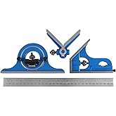 Accusize Industrial Tools Combination Square Set, 12''/300mm, 4 Pcs/Set, 0000-8108