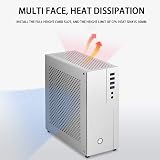 Lodokdre Mini ITX Aluminum HTPC Office Desktop PC Case Single Slot PCIE Silver view 4