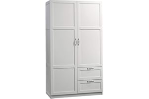 Sauder Miscellaneous Wardrobe/Storage Pantry Cabinet, L: 40.0" x W: 19.45" x H: 71.1", Soft White
