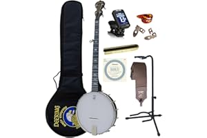 Deering Artisan Goodtime 5-String Open Back Banjo - Dark Brown Stain with 5th String Spikes, Planetary Tuners and Instrument Alley Openback Bundle