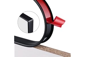 ZYESF U-Shape Edge Banding,Soft Silica Gel Countertop Edge Trim,Corner Protectors and Furniture Edge Self Adhesive Edge Banding for Cabinet Repair Furniture Restoration (8/10'', Black)