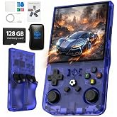 R36MAX Handheld Retro Game Console,4.0" IPS 720x720 HD Screen,128GB with 30,000+ Classic Games Pre-Loaded,Open Source Linux,4000mAh Battery,Portable Plug &amp; Play Retro Gaming Gift for Adults,Blue