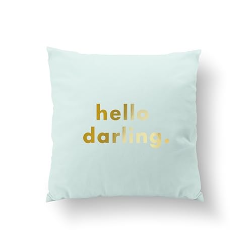 Amazon Com Hello Darling Pillow Typography Pillow Gold Pillow