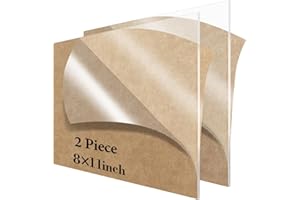 Acrylic Sheet 8 x 11 Lesnlok 2 Pieces Clear Plexiglass Sheet 1/8 inch Thick 3mm, for Sign,Craft, Photo Frame, DIY Display Projects…