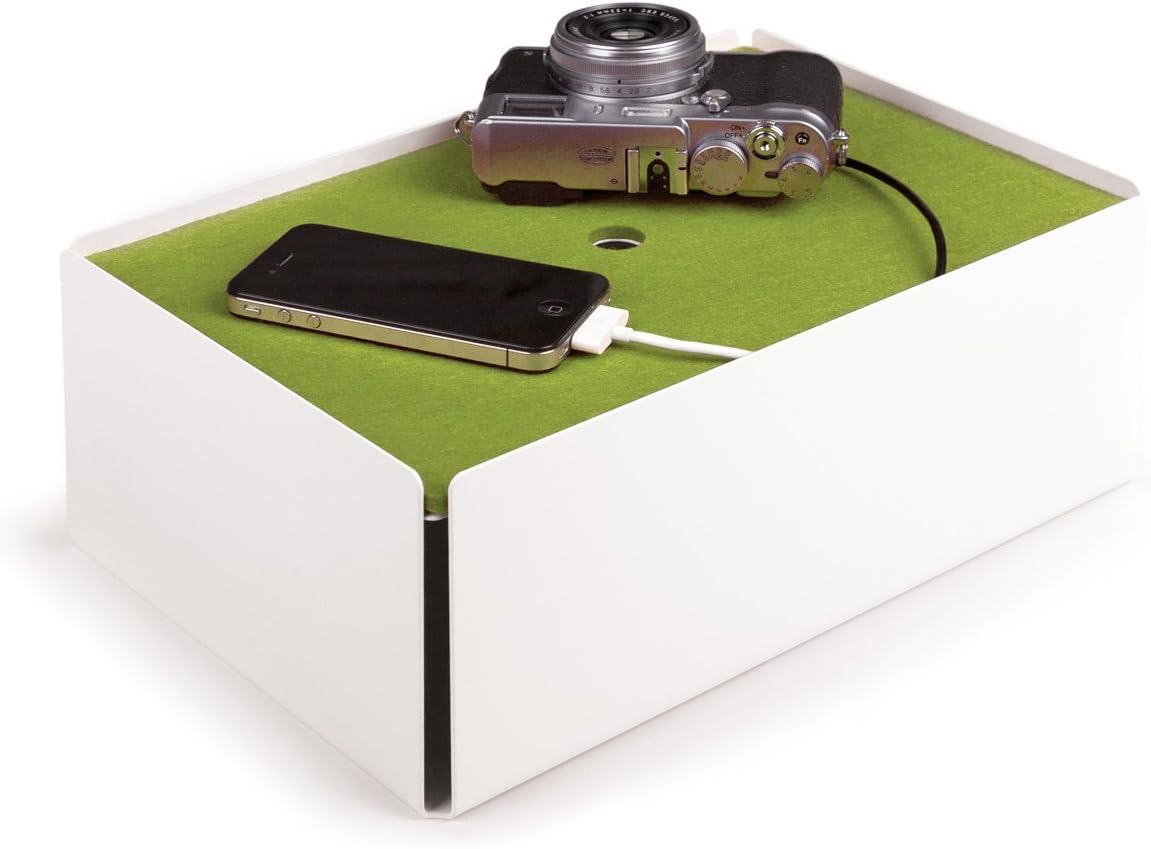 Konstantin Slawinski Charge Box White Green DING3000 Box / 2007, Powder-Coated sheet steel and Felt