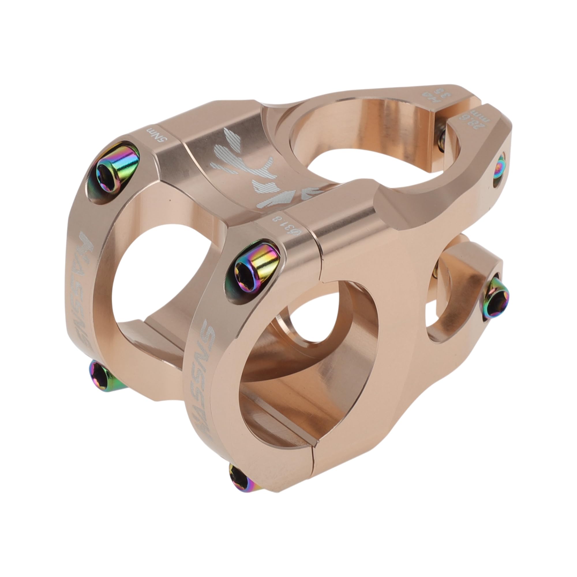 X AUTOHAUX Aluminum Alloy 35mm Mountain Bike Stem Handlebar Titanium Tone