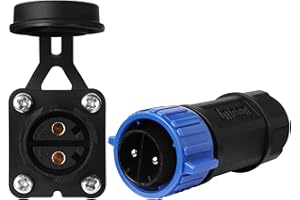 NOVINO Trolling Motor Plug Receptacle Set, 12V/24V/ 36V/48V Plug for Trolling Motor/Down Rigger/Fishing Reel,Waterproof Marine Boat DC Power Connector