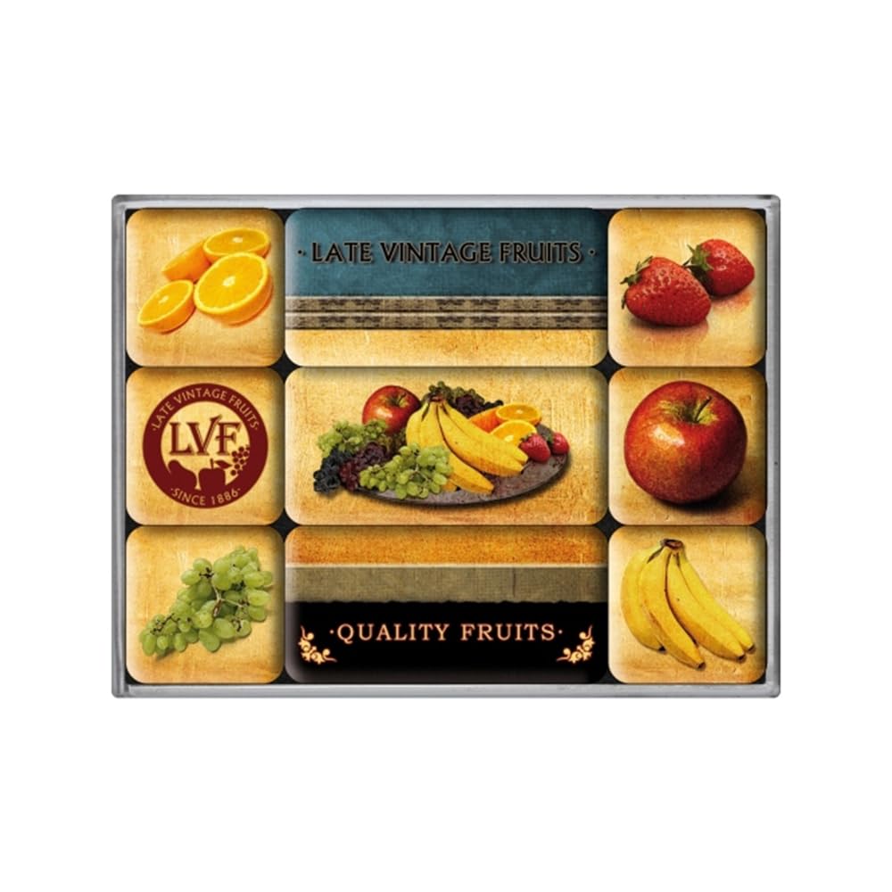 Nostalgic-Art 83006 Home & Country - Quality Fruits, Magnet Set (9pcs)
