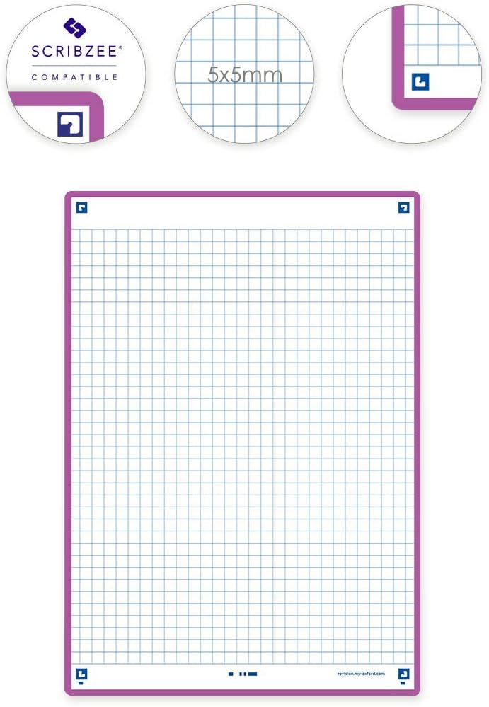 OXFORD Revision 2.0 A5 (14.8 x 21 cm) Small Squares Front and Back Index Cards - Purple Frame (Pack of 50) - Image 5