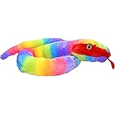 Wild Republic Plush Snake, Rainbow Fabric, Rainboa, Gift for Kids, Plush Toy, 54 Inches, Fill is Spun Recycled Water Bottles
