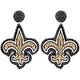 Emulily Fleur De Lis Seed Bead Post Earrings