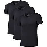 COLORFULLEAF Men's Undershirt Bamboo Rayon T-Shirts Short Sleeve V-Neck Soft Tees for Men Tag-Free Underwear 3 or 5 Pack