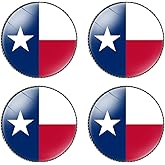HSQCEZ 4 Pcs Texas Flag Pin Round 1 Inch, Lapel Pins Souvenir Badge for Hat Clothes Backpack,Texans Flag Brooch Accessories Party Favors,Patriotic Pin Accessories for Men/Women