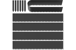 mestyl Landscape Edging, 46" X 8" Metal Garden Edging(5 PCS) with Landscape Edging Stakes, 230" Total Landscape Edging Border for Garden Yard No Nails Needed, Easy Install, Black Garden Edging