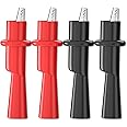 Goupchn Multimeter Push on Alligator Clips Set 4PCS Insulated Crocodile Clamps for Electrical Testing