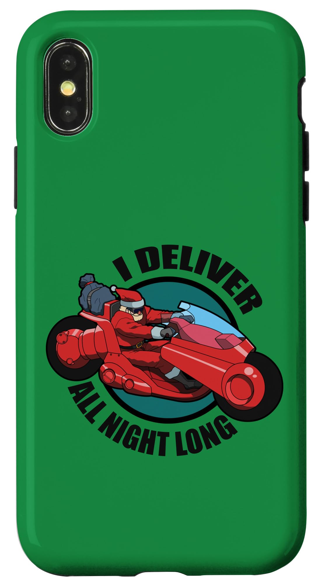 iPhone X/XS Santa Claus, Funny Rider Biker Men Women Kids Christmas Case