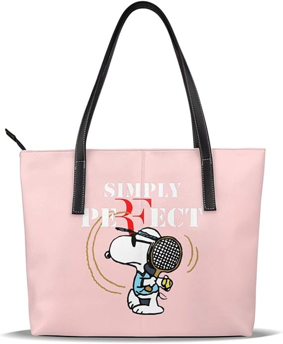 Amazon スヌーピー ファッションレトロスタイル レディース レザー ハンドバッグ 本革素材 大容量 手提げ ショルダー 斜掛け バッグ Pu レディーストートバッグショルダーバッグ 通勤 旅行 バック カバン出張 旅行 Unbeanded ハンドバッグ