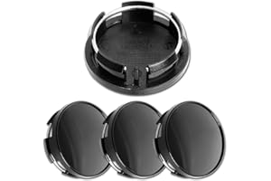 MOTOREXPERTZ ME 2.5Inch 63MM Wheel Center Caps for Dodge RAM 1500 Rim Hub Caps 6KF18TRMAA, Pack of 4 (Gloss Black, Outer 63MM, Inner 56MM)