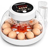 JELSVOP Egg Incubator for Hatching Eggs, 12 Egg Capacity, Automatic Egg Turner with LED Candler, Temperature &amp; Humidity Control, Poultry Egg Incubators for Hatching Chicks Ducks Goose Quail