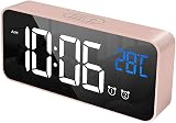 HOMVILLA Digital Alarm Clock with Big LED Temperature Display USB Charging Dual