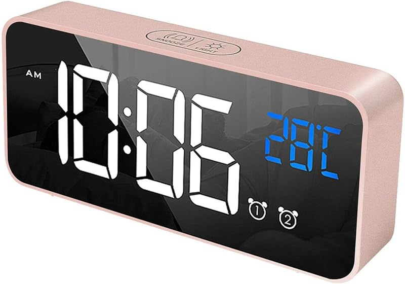 HOMVILLA Digital Alarm Clock with Big LED Temperature Display USB Charging Dual
