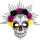 KIPETTO Mardi Gras Mask Venetian Party Mask Sugar Skull Masquerade Masks for Halloween Cosplay Mexican Masquerade Party