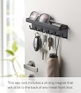 Yamazaki Smart Magnetic Key Hook Tray Black BK 2755 Designed Japan view 2