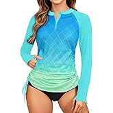 Daci Women Rash Guard Swim Shirt Long Sleeve Swimsuit UPF 50 Without Shorts Bathing Suits